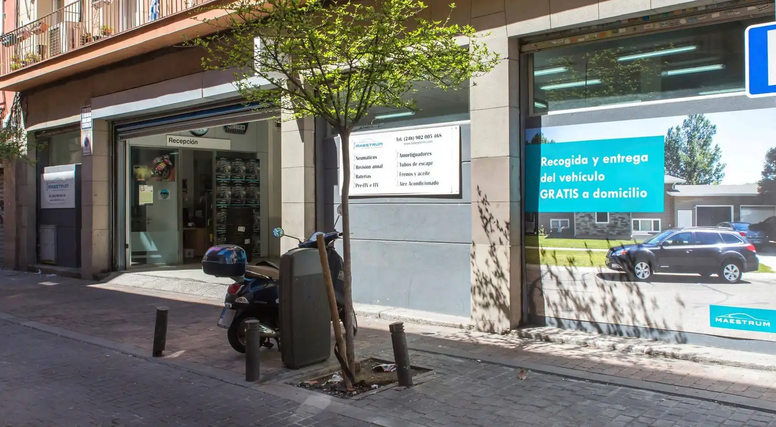 Matrículas de coches 2 Fachada de Taller Maestrum Cuatro Caminos, sede que atiende las matrículas de coche en Chamberí